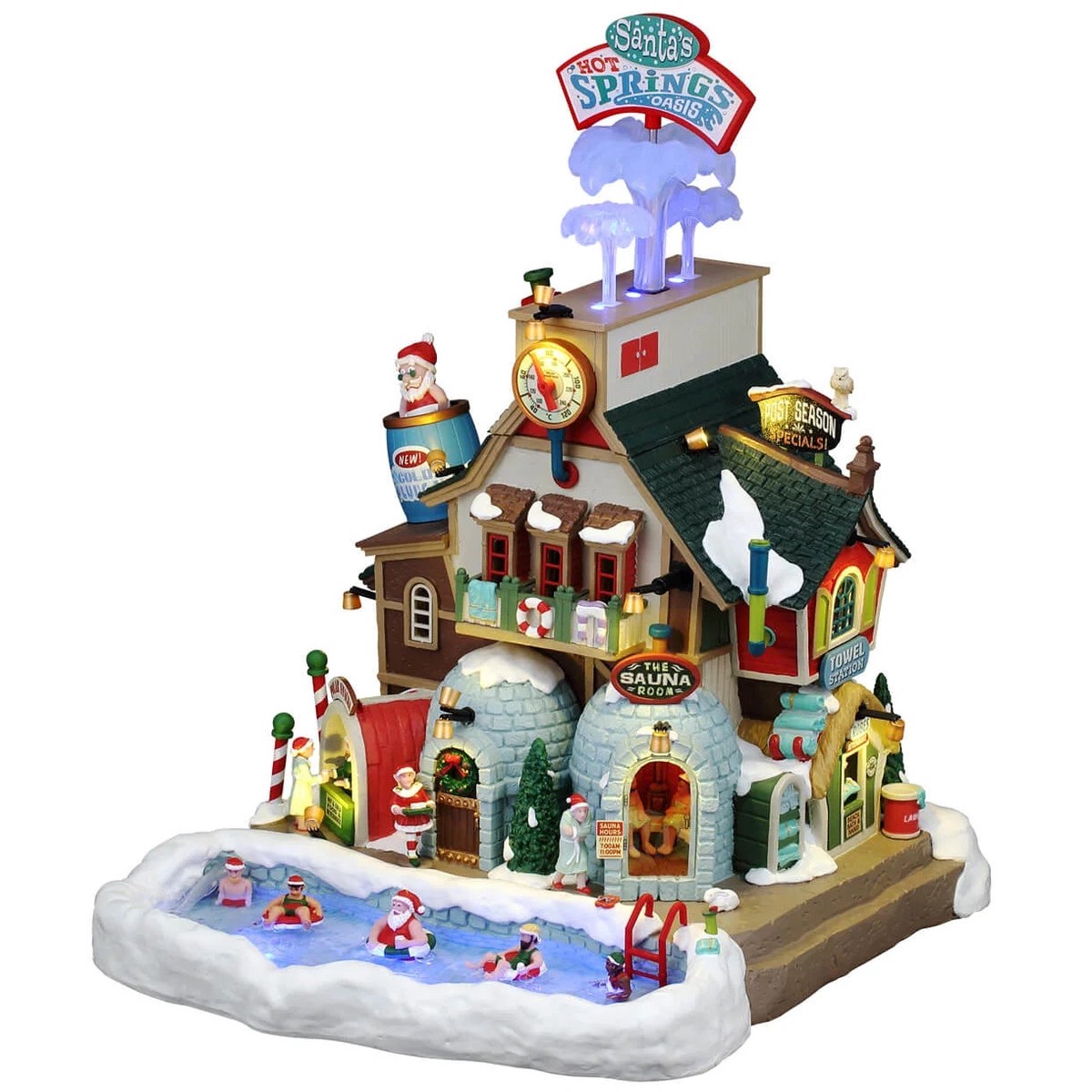NEW 2026 Lemax Santa's Wonderland Sights & Sounds: Santa's Hot Springs Oasis #65522