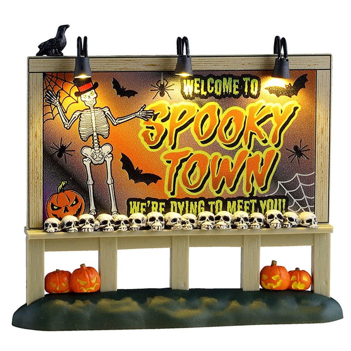 NEW 2026 Lemax Spooky Town Welcome To Spooky Town Sign #54476