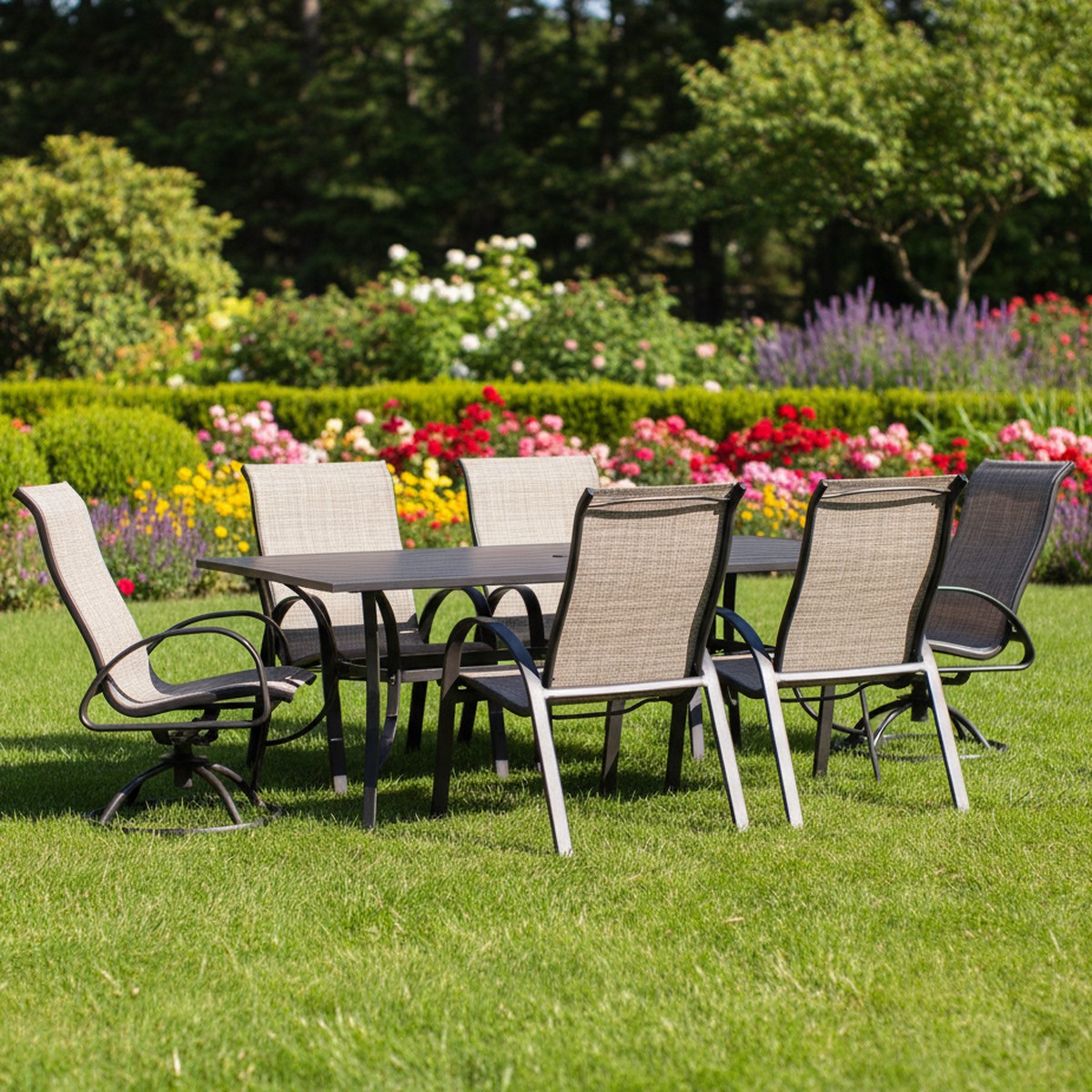 Dublin Brown Sling Patio Dining Sets