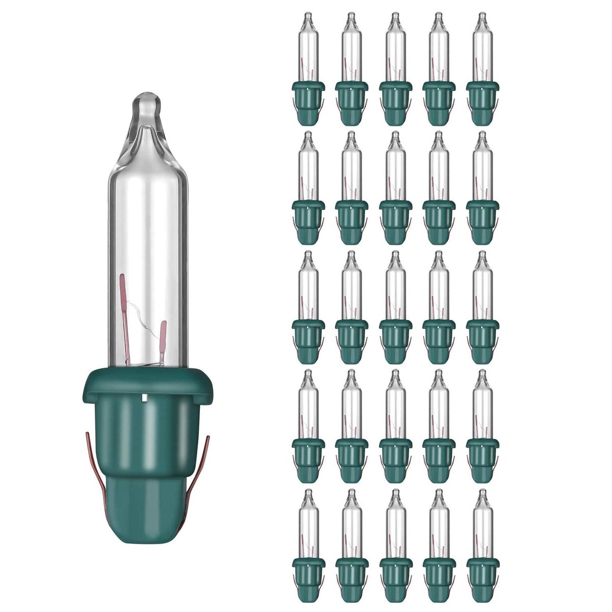 Set of 25 Replacement 2.5 Volt Clear Miniature Christmas Light Bulbs