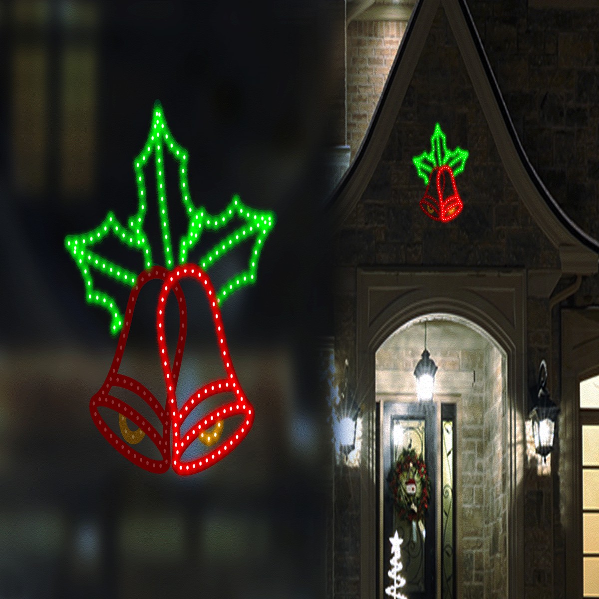 16" Hi-Vibrant LED Ringing Holiday Bell Christmas Decoration