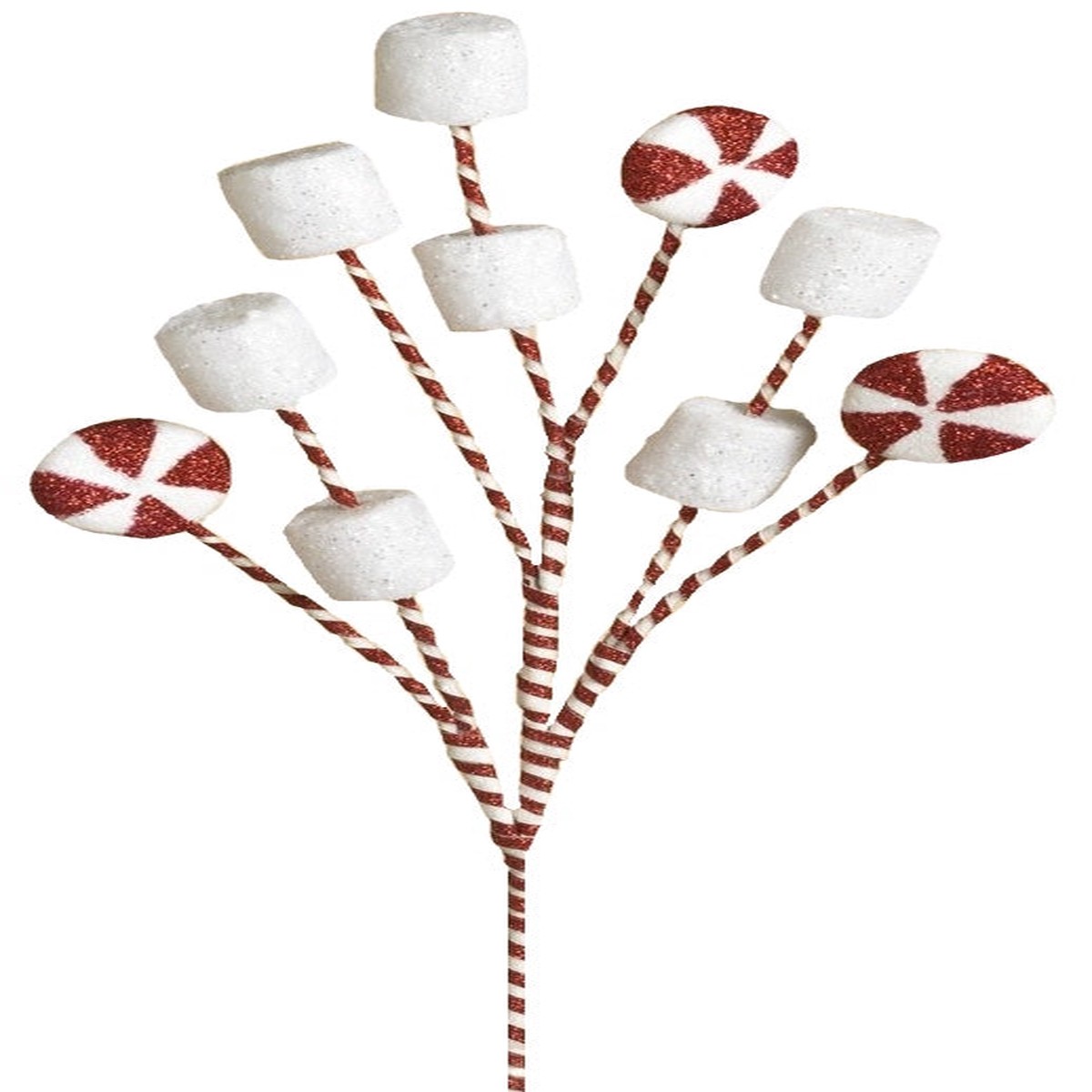 17.5" Holiday Marshmallow Pick Spray