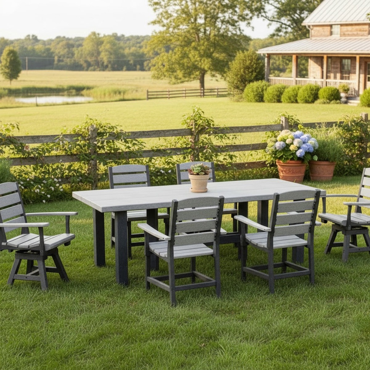 Light Grey & Slate Napa Resin Dining Collection