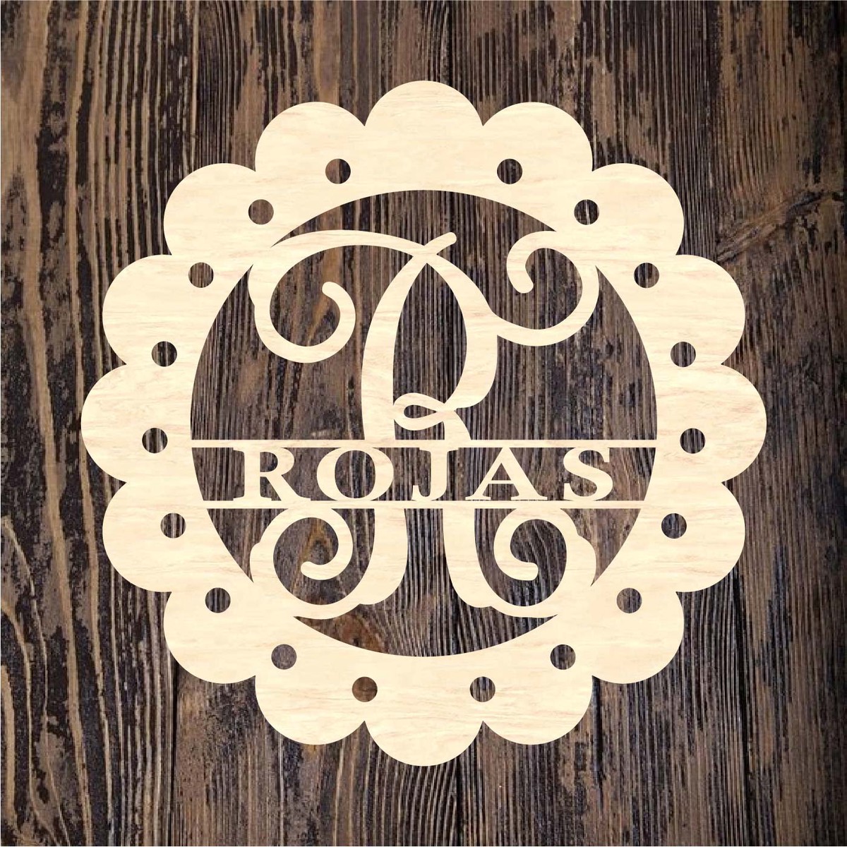 Scallop Wreath Name Monogram 2