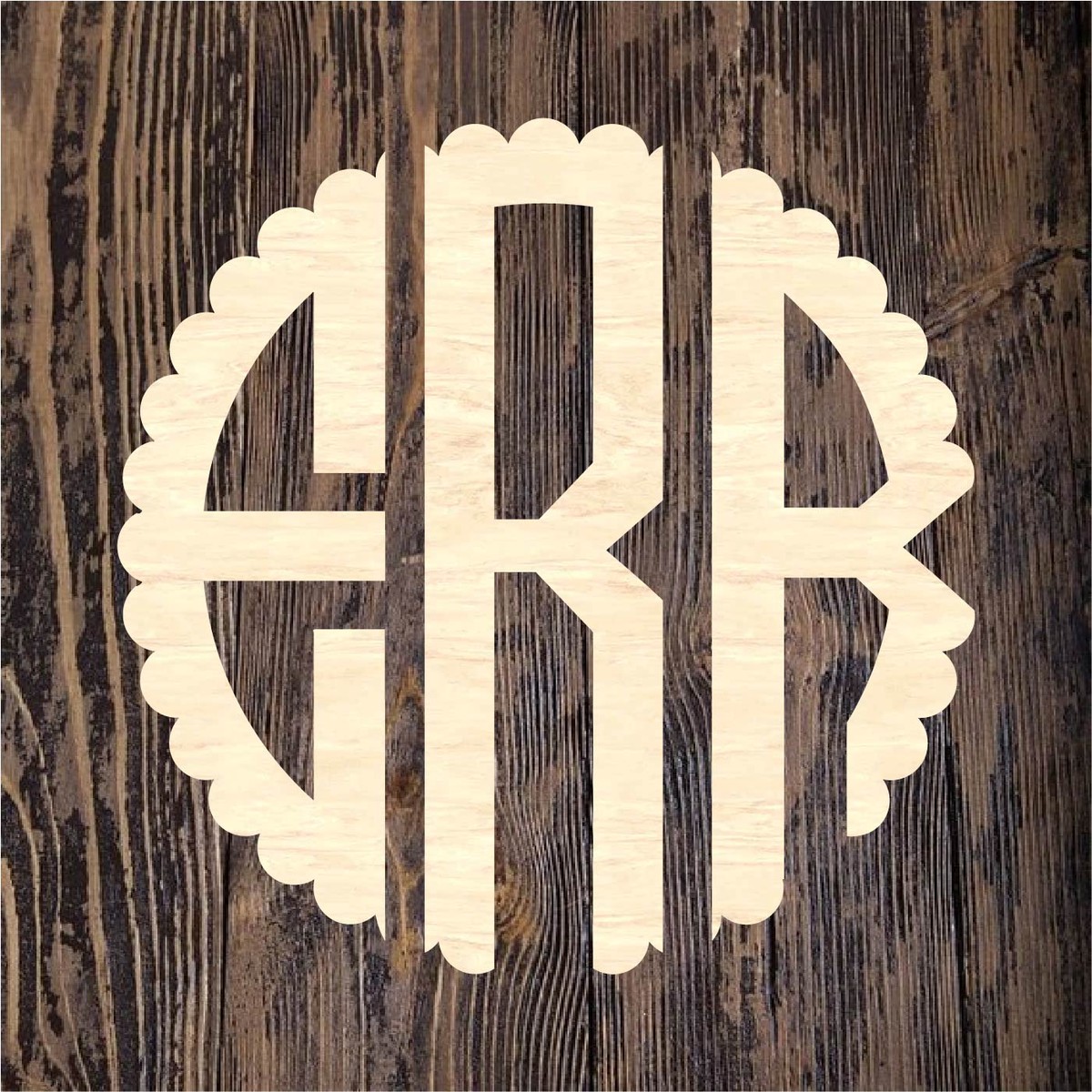 3 Letter Scallop Monogram