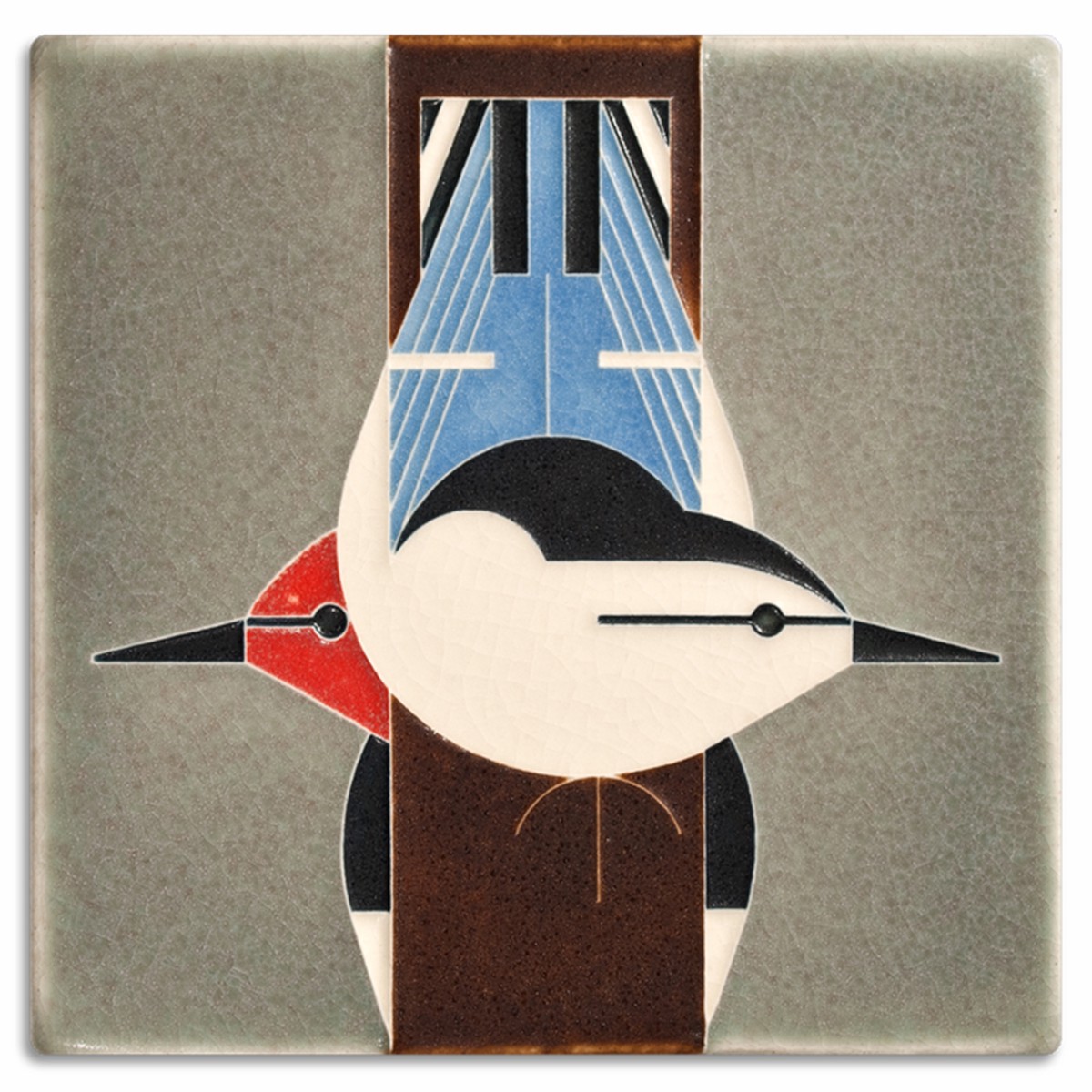 6x6 Upside Downside Art Tile by Motawi Tileworks
