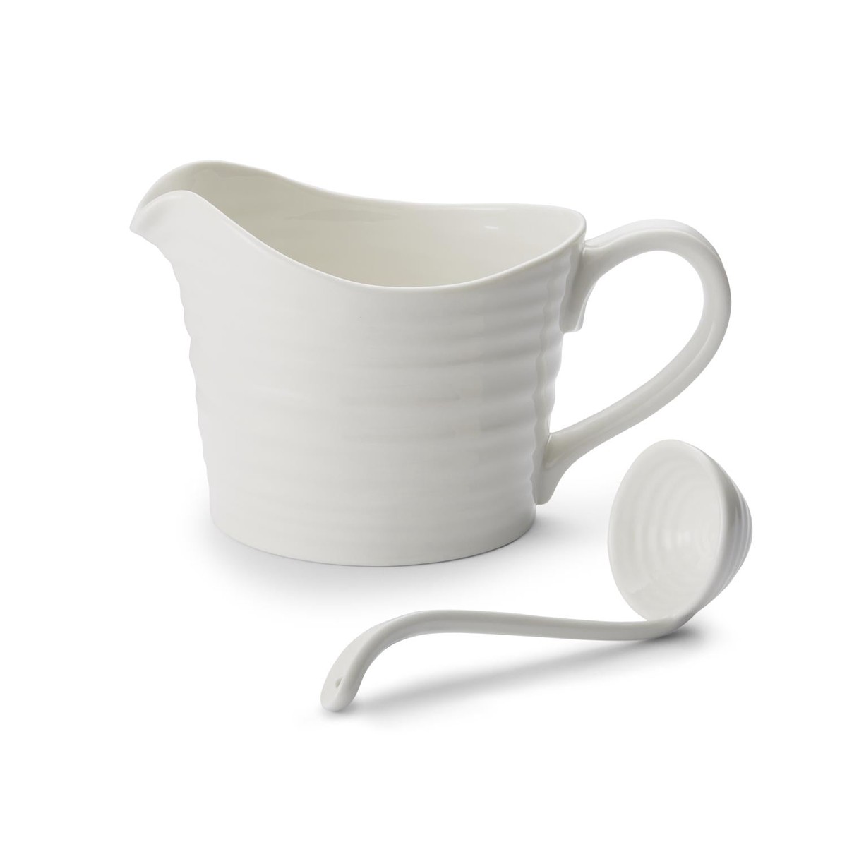 Sophie Conran for Portmeirion White Mini Sauce Jug and Ladle Set