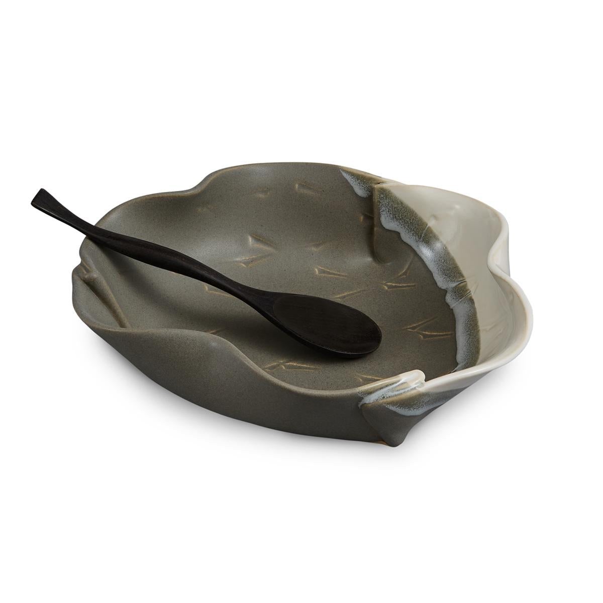 Brie Baker Gray White Stripe