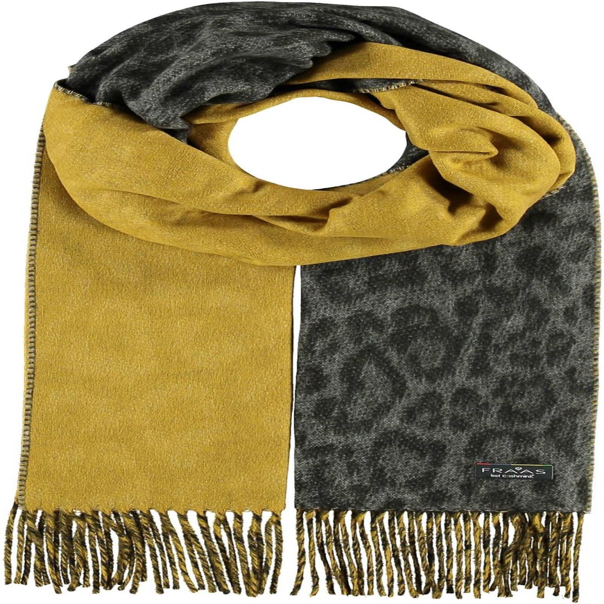 2-Tone Leopard Scarf Mid Gray