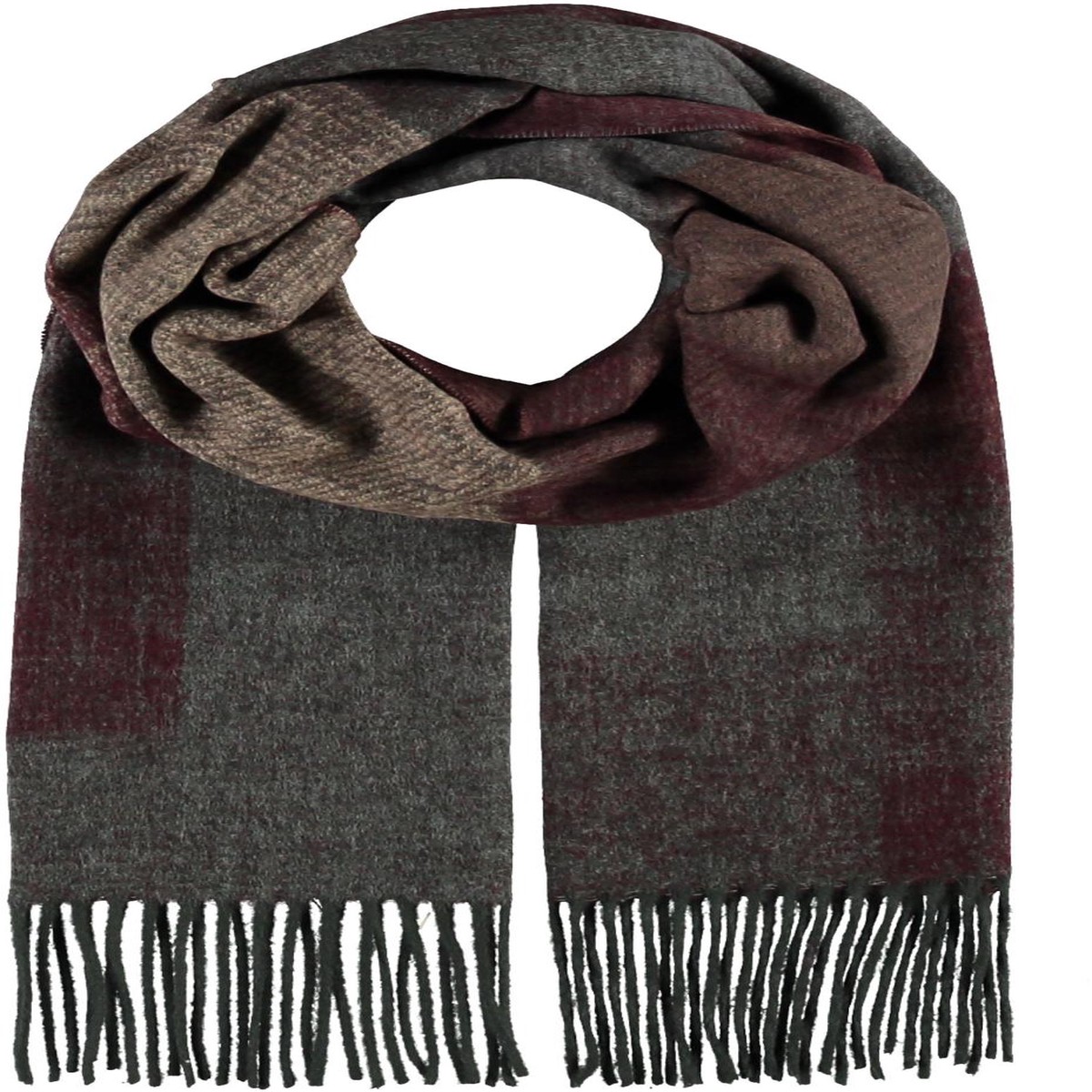 Colorblock Scarf Wine