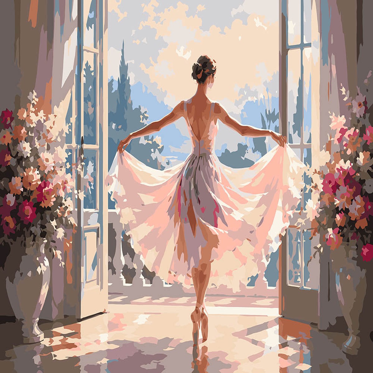 Dancing Ballerina Silhouette