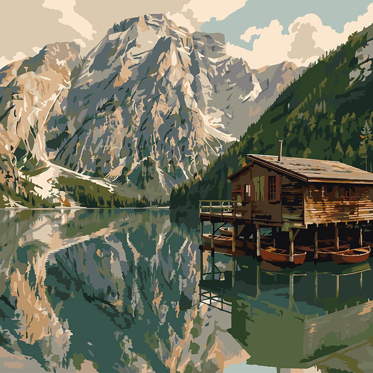 Dolomites Lake Reflection