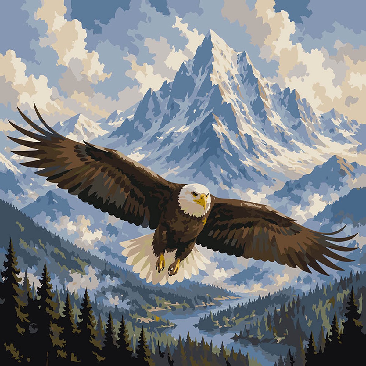 Eagle Over Mountains