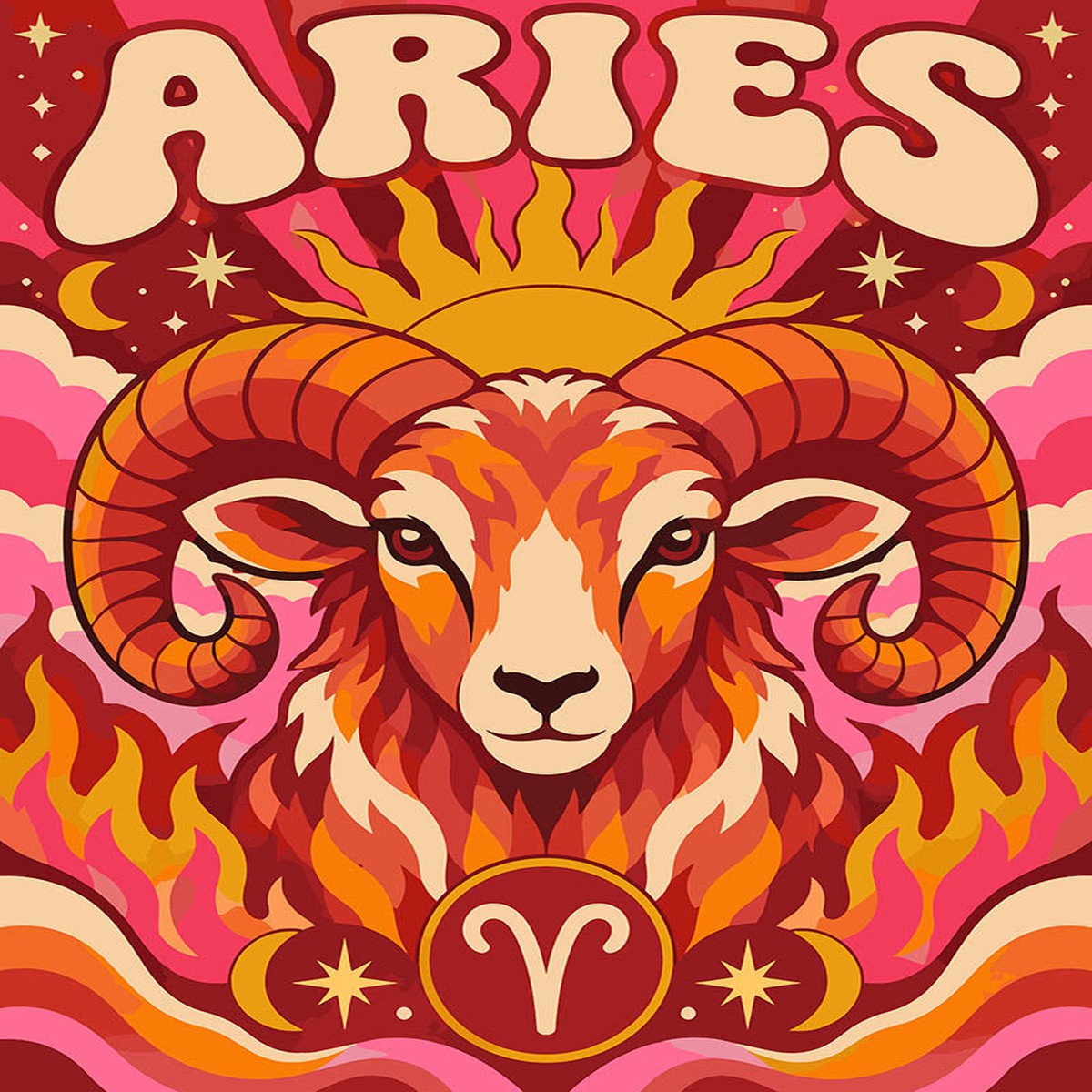 Retro Zodiac Aries