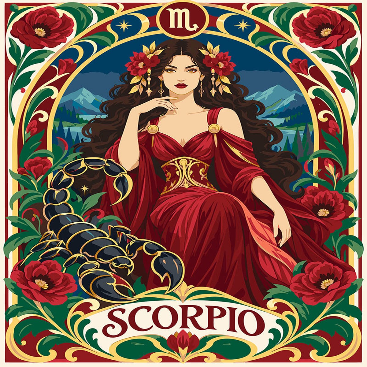 Art Nouveau Zodiac Scorpio