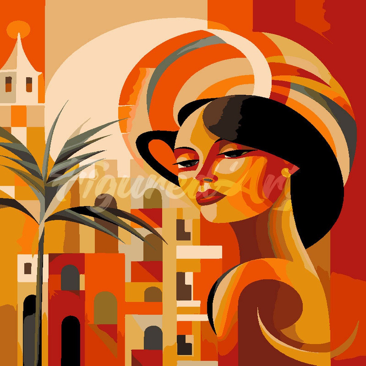 Art Deco Woman in Cuba