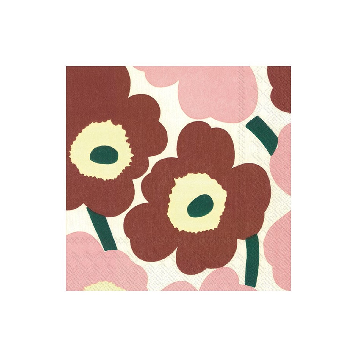 Unikko Brown & Rose Napkins - Lunch