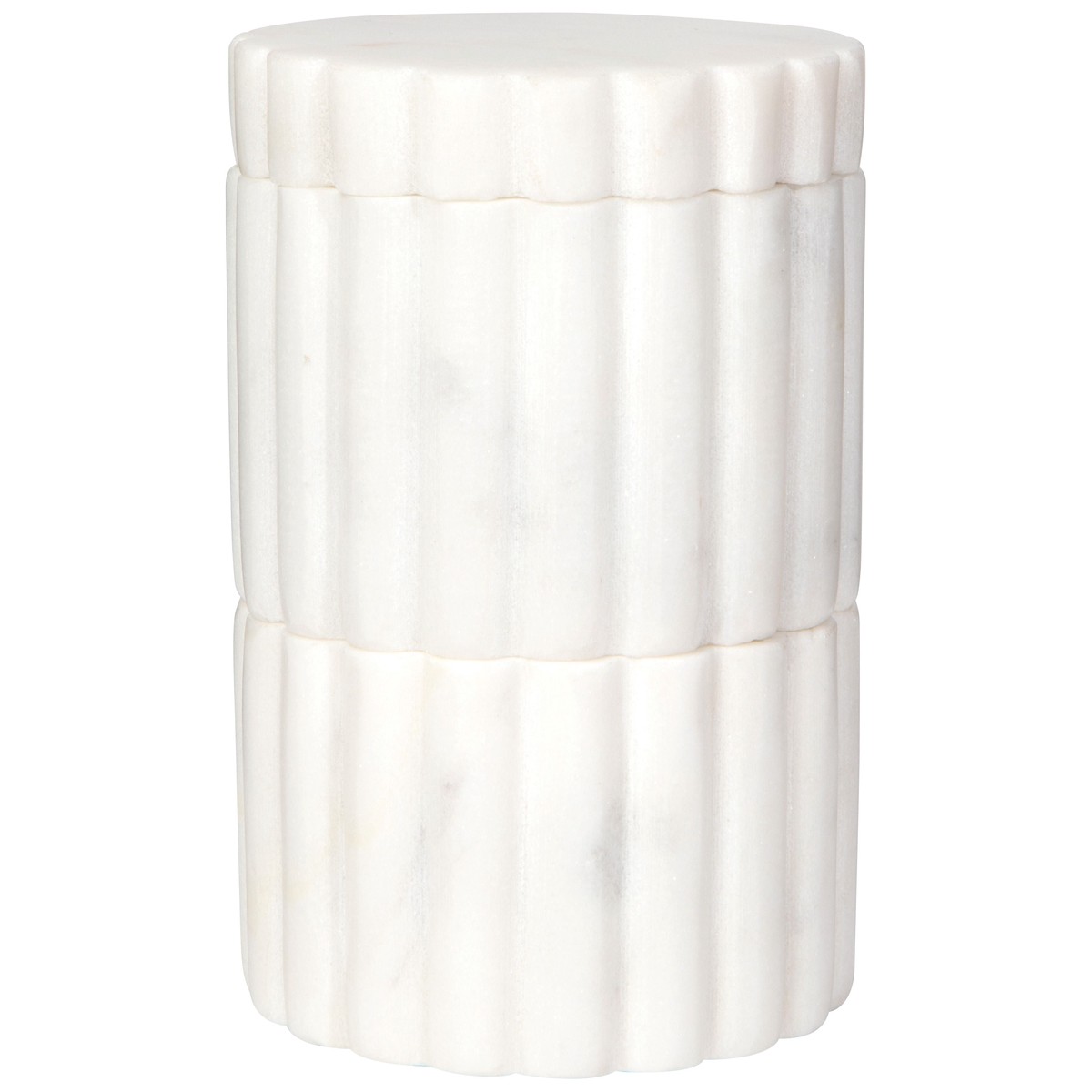 White Fluted Marble Salt Keeper