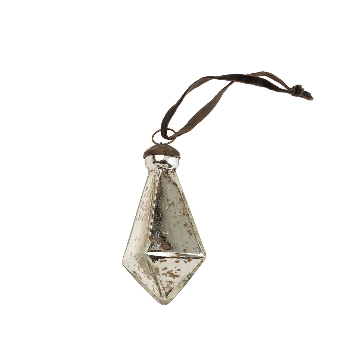 Silver Diamond Ornament - Large