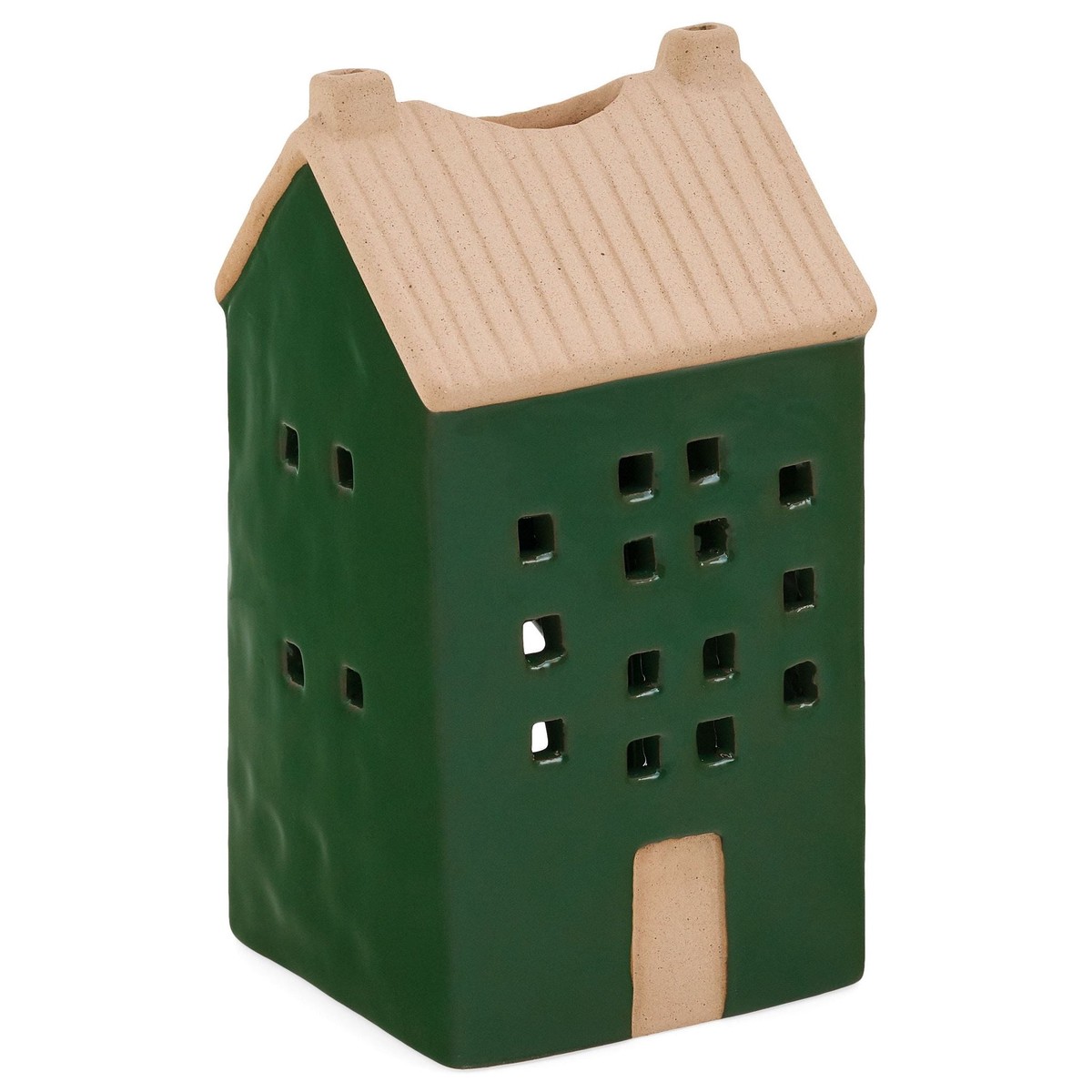 Tall Green House Candle Holder