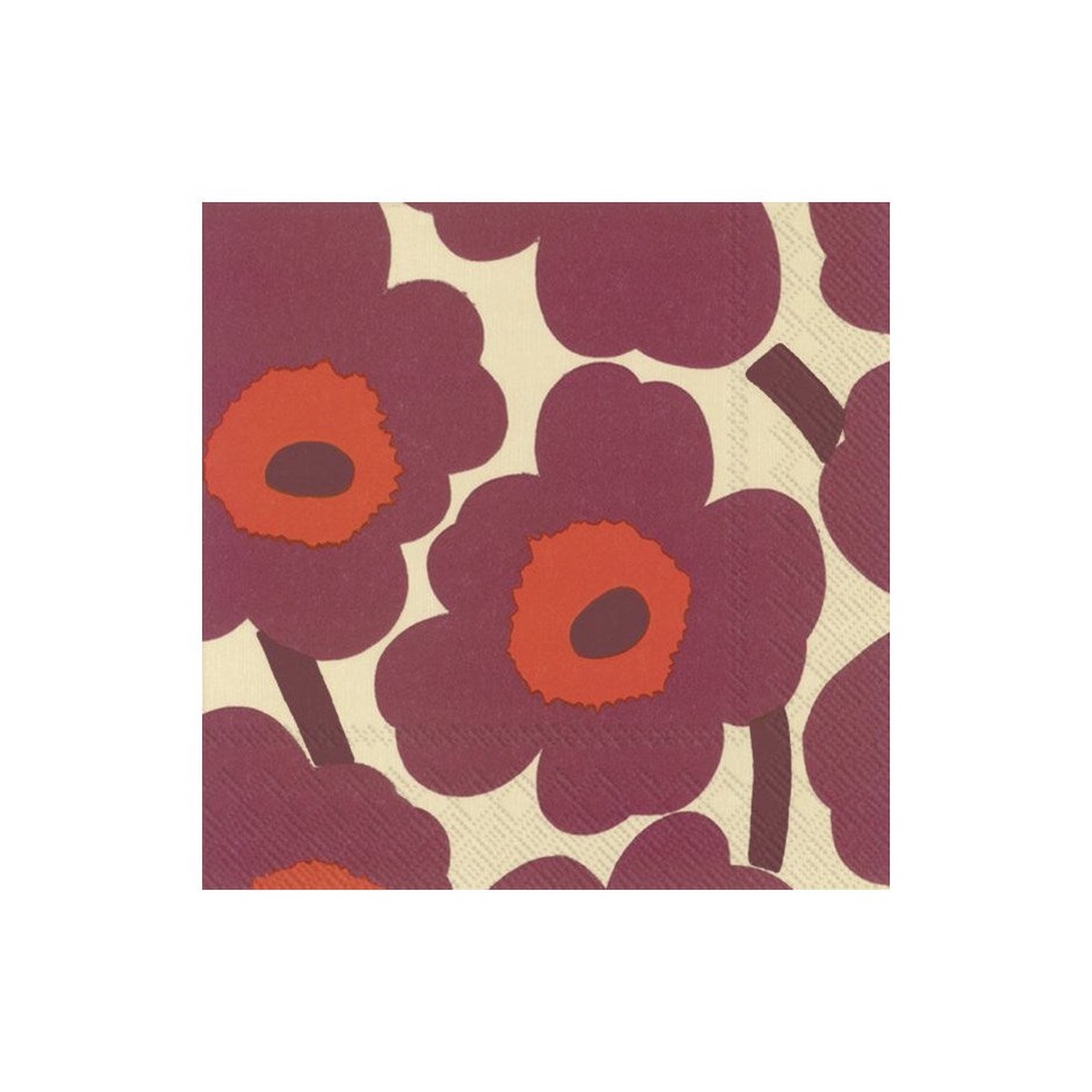 Unikko Bordeaux Napkins - Cocktail
