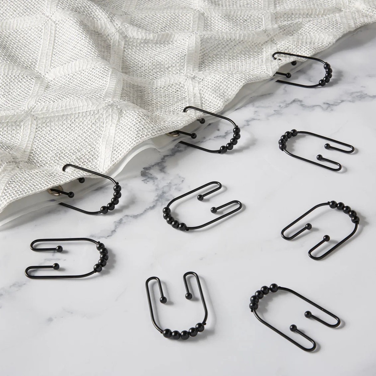Clyde Black Shower Curtain Hooks