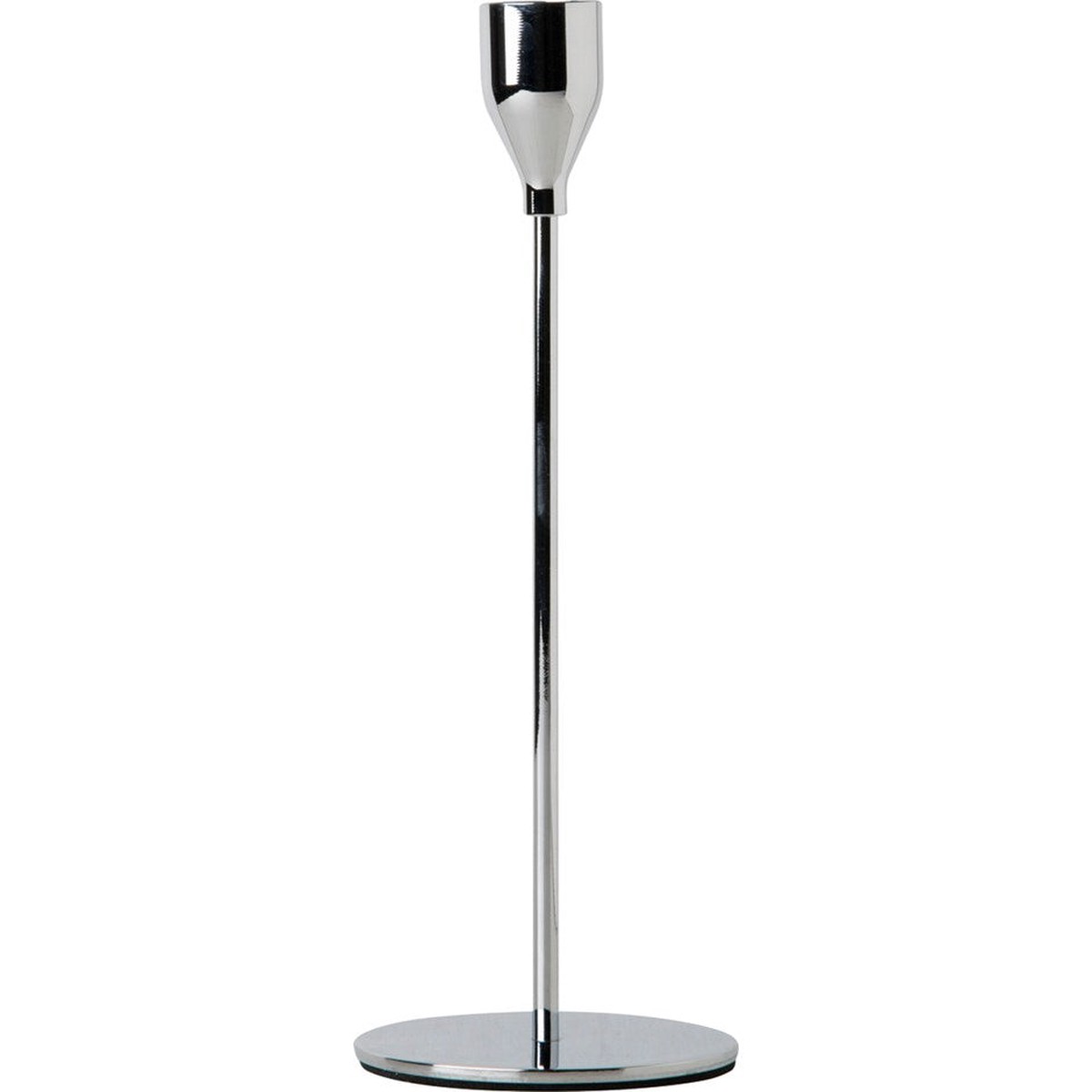 Tall Silver Metal Candle Holder 23cm
