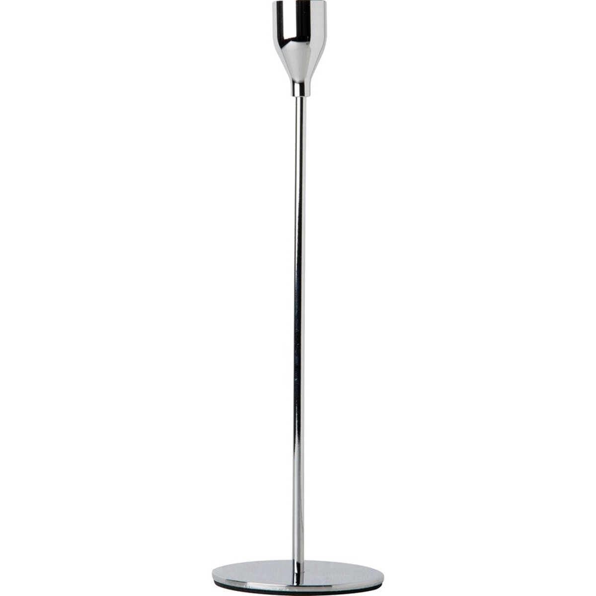 Tall Silver Metal Candle Holder 28cm