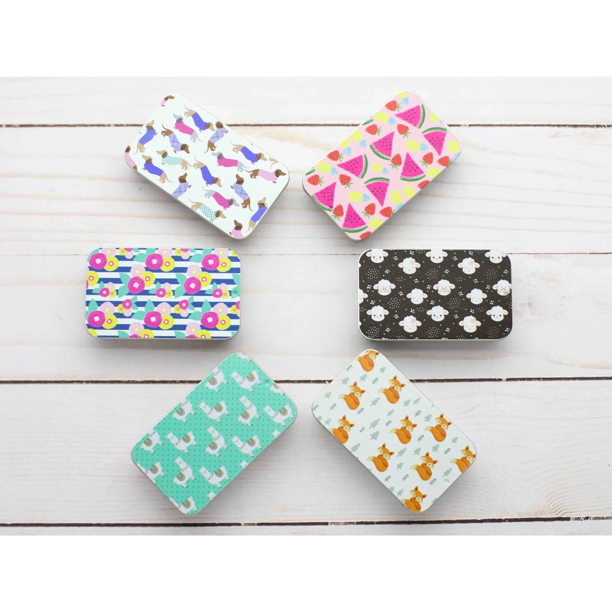 Print Slide Top Storage Tin