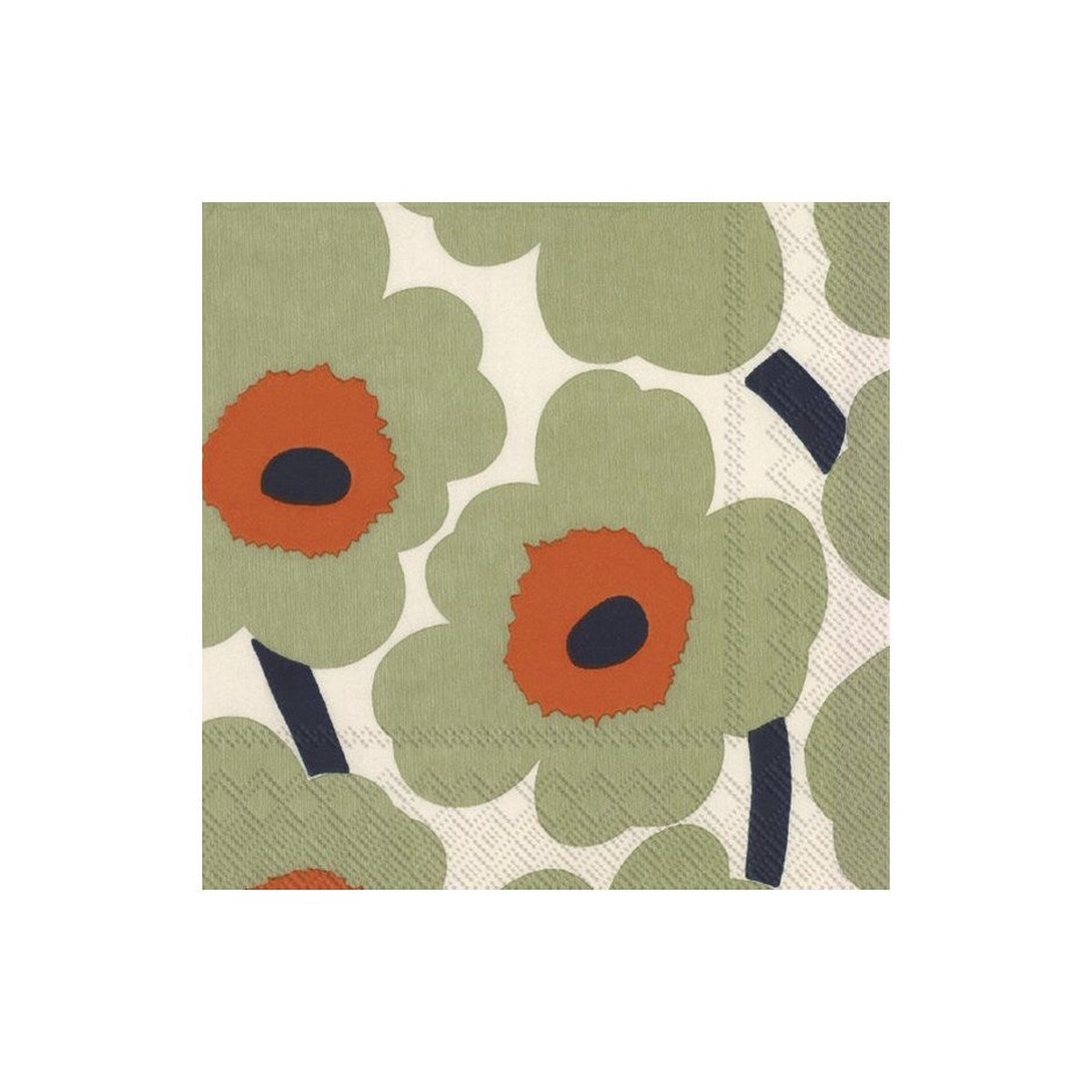 Unikko Cream Orange Paper Napkins - Cocktail