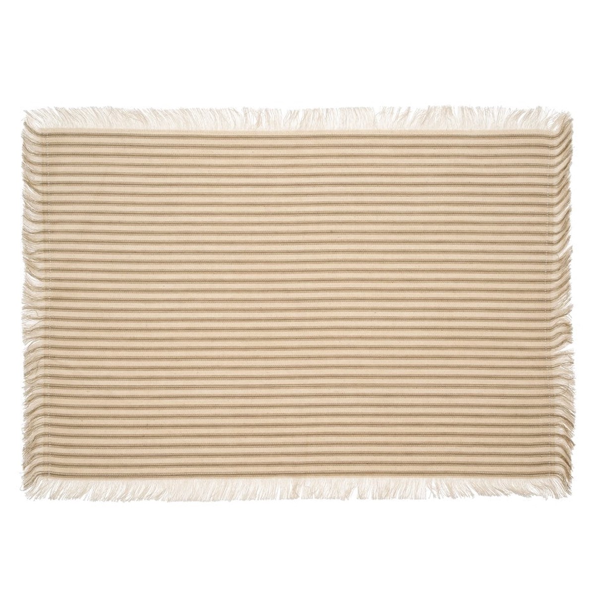 Ticking Fringe Placemats Set/4 - Grey