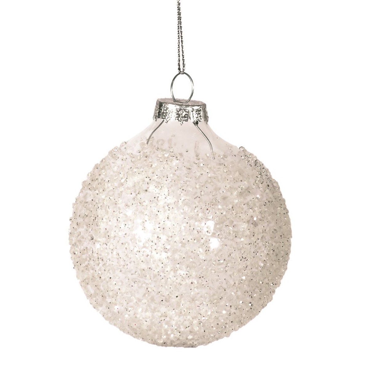 Clear Hammered Ball Ornament