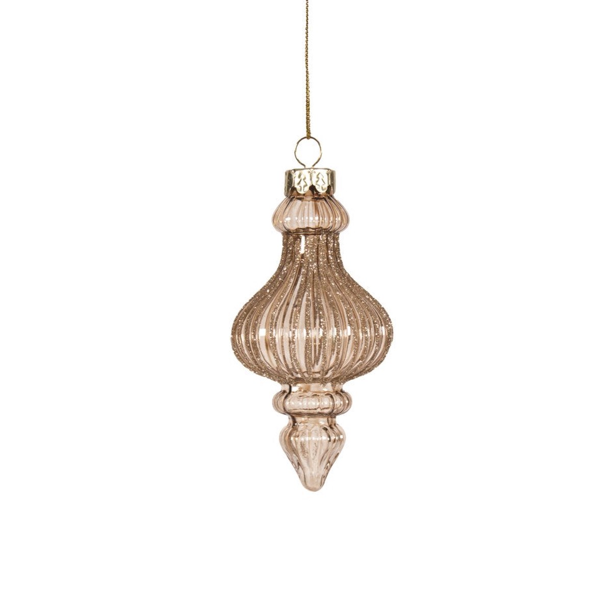 Amber Glass Finial Ornament