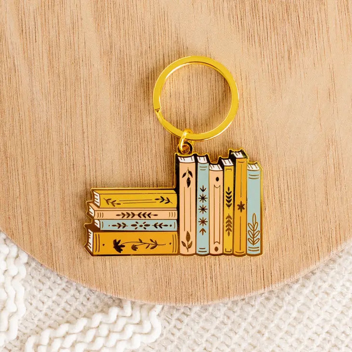 Stack Of Books Keychain