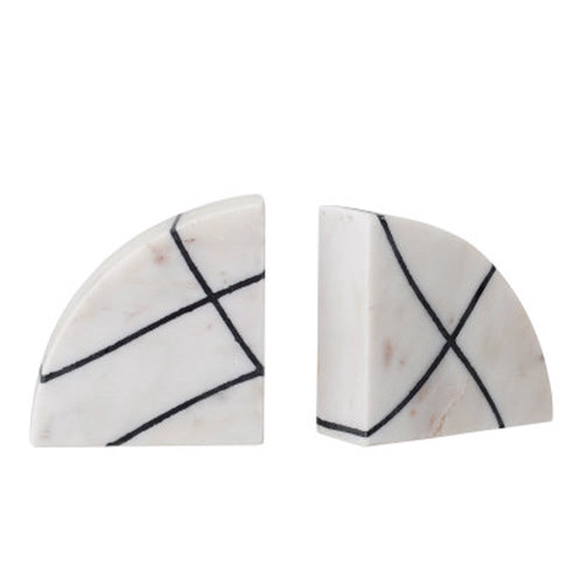 Black & White Marble Bookends Set